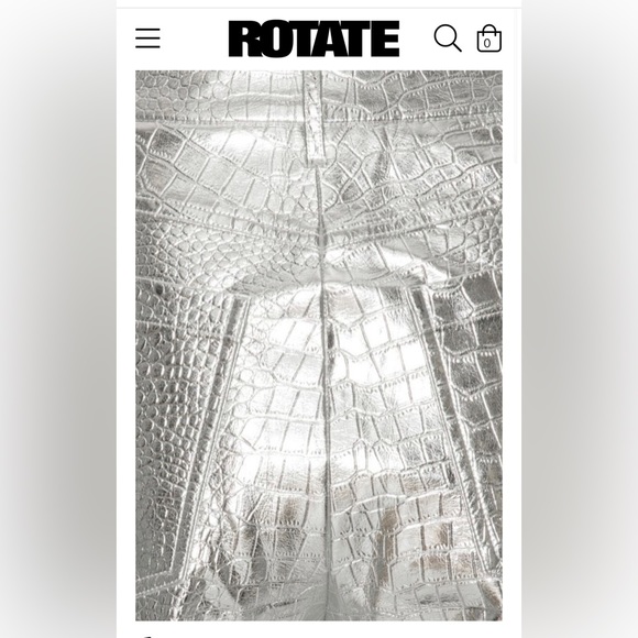 NEW Croc Look Pants Silver - ROTATE - London Street Style-fits like US size 6 - Picture 3 of 5